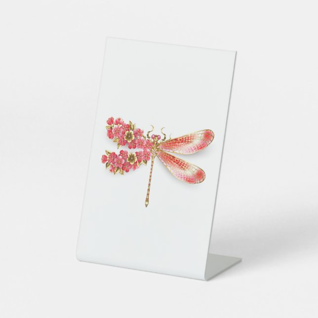 Expositor En L Flor libélula con sakura de joyas (Anverso)