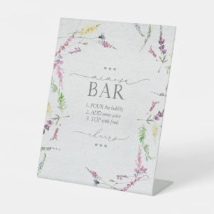 Expositor En L Flor silvestre acuarela Floral Bridal Shower Mimos