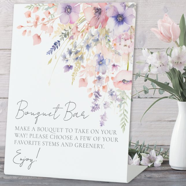 Expositor En L Flor silvestre Make A Bouquet Flower Bar (Wildflower Make A Bouquet Flower Bar Pedestal Sign)