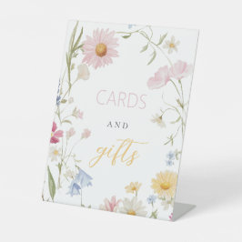 Expositor En L Flor silvestre Primer Rótulo de mesa de tarjetas d