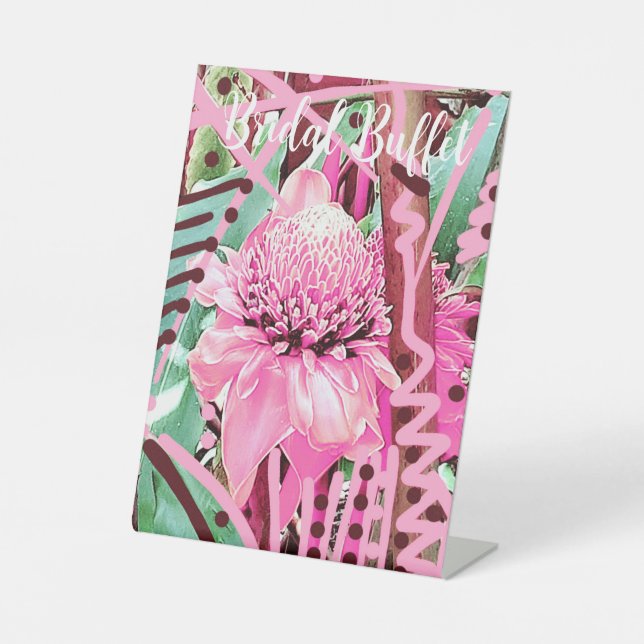 Expositor En L Flor tropical de vida Boda bufé nupcial (Anverso)