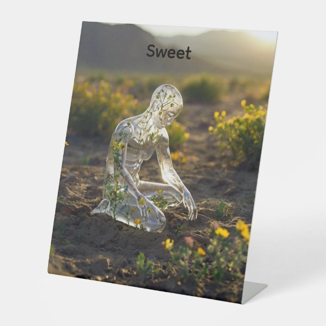 Expositor En L Flor verde y amarilla (Anverso)