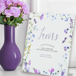 Expositor En L Flor violeta favorece la mesa Rótulo peatonal