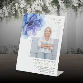 Expositor En L Floral Azul Reservado Guardar Un Boda De Fotografí