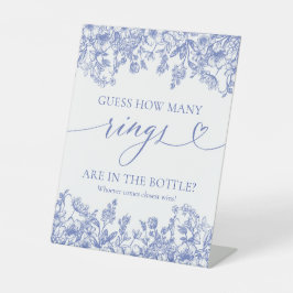 Expositor En L Floral azul vintage adivina cuántos anillos de Rót