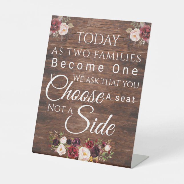 Expositor En L Floral borgoña elige a un Poster de asiento (Anverso)