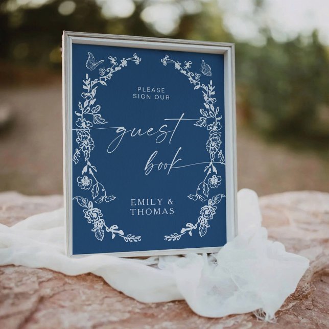 Expositor En L Floral Chinoiserie Libro de Huéspedes Rótulo Pedes (Subido por el creador)