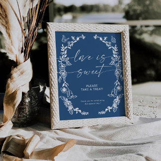 Expositor En L Floral Chinoiserie Love is Sweet Pedestal Rótulo