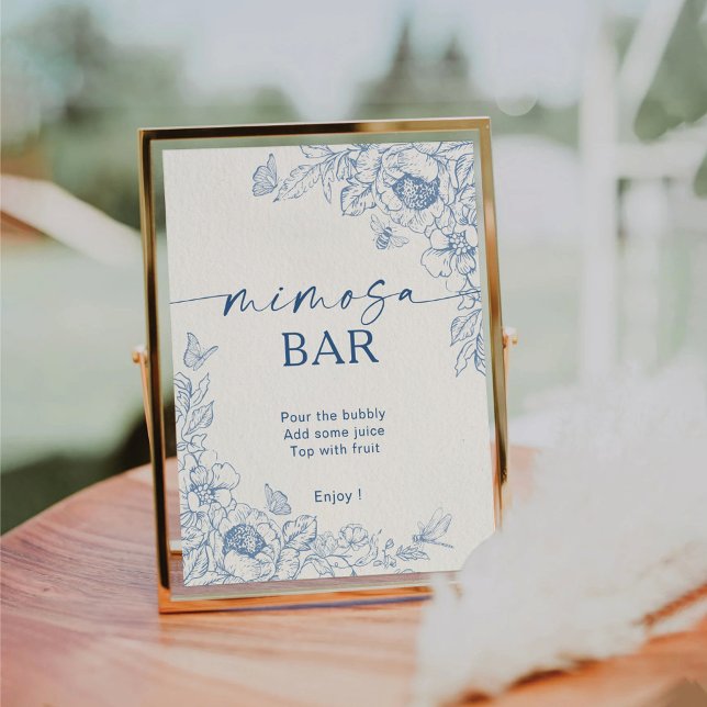 Expositor En L Floral Chinoiserie Mimosa Bar Rótulo Pedestal (Subido por el creador)