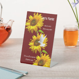 Expositor En L Floral de girasol palo de Rótulo peatonal florido