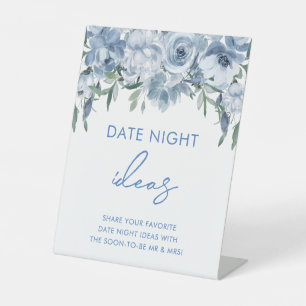 Expositor En L Floral Dusty Blue Date Noche Ideas Bridal Shower