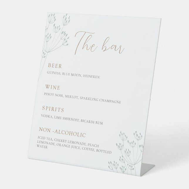 Expositor En L Floral Greenery Wedding (Anverso)