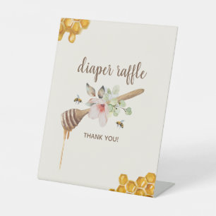 Expositor En L Floral Honey Bee Baby Shower Diaper Raffle