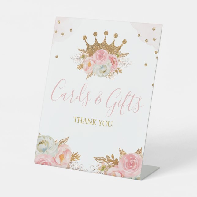 Expositor En L Floral Pink & Gold Princess Cards and Gifts  (Anverso)