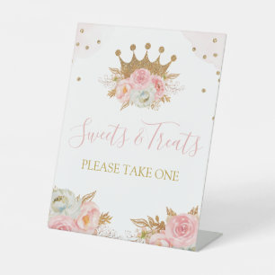 Expositor En L Floral Pink & Gold Princess Sweets & Treats