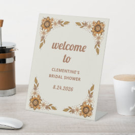 Expositor En L Floral retro | Bienvenida a la ducha de novia