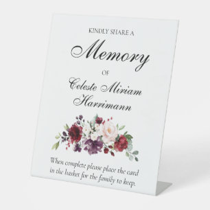Expositor En L Floral roja rosa comparte una tarjeta de asistenci