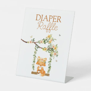 Expositor En L Floral Storybook Fox Baby Shower Diaper Raffle