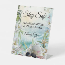 Expositor En L Floral Tropical Beach Wedding Safety