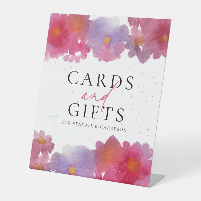 Expositor En L Floral Watercolor Bridal Shower (Anverso)