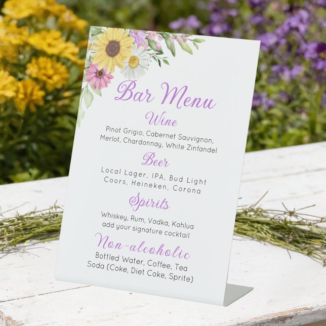 Expositor En L Floral Wedding Wildflower Sunflower Daisy Bar (Subido por el creador)