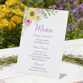 Expositor En L Floral Wedding Wildflower Sunflower Daisy Menu