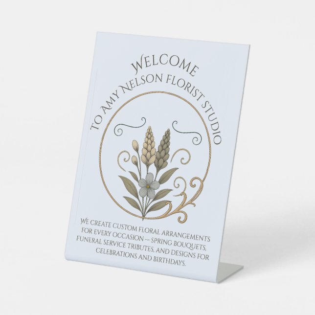 Expositor En L Floral Welcome Sign for Florists (Anverso)
