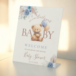 Expositor En L Flores azules de Boho Boho Bear Bear