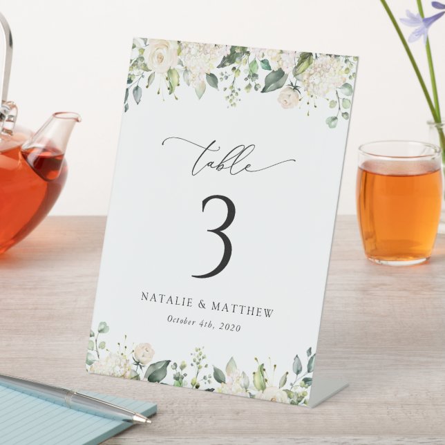 Expositor En L Flores blancas, flores de crema, boho, números de  (In Situ)