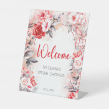 Flores de Acuarela Rojas Grises Bienvenida a la De