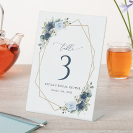 Expositor En L Flores de marina, flores azules, boho, números de