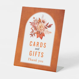 Expositor En L Flores otoñales y naranja follaje casamiento