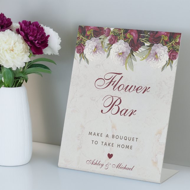 Expositor En L Flores Peonías Mármol Escritura Elegante Flor Bar (Subido por el creador)