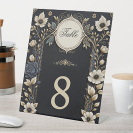 Expositor En L Flores románticas brillantes sobre un fondo azul p