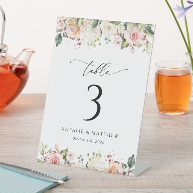 Expositor En L Flores rosas, flores blancas, boho, números de mes (In Situ)