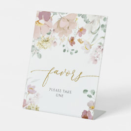 Expositor En L Flores salvajes rosas y rojas favorecen el Rótulo