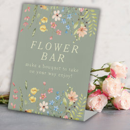 Expositor En L Flores salvajes Sage Bridal Shower Flower Bar Rótu