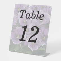 Flores Violetas Elegantes Número de Mesa de Boda L