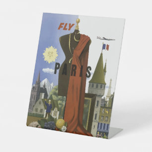 Expositor En L Fly Paris Francia Vintage Travel Poster