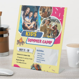 Expositor En L Folleto de campamento de verano para niños, Bootca