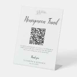 Expositor En L Fondo de Luna de Miel Boda Código QR Minimalista E