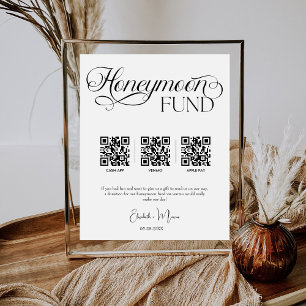 Expositor En L Fondo de luna de miel Boda de código QR de efectiv