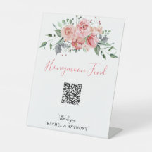 Fondo de luna de miel Código QR Boho Boda Floral R