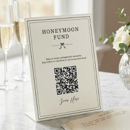 Expositor En L Fondo de Luna de Miel Código QR Coquette Minimalis