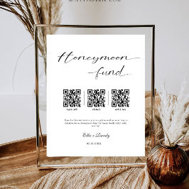 Expositor En L Fondo de Luna de Miel Código QR Efectivo Boda Mode