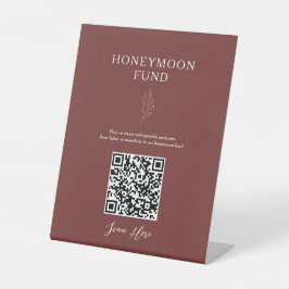Expositor En L Fondo de luna de miel Código QR Minimal Terracotta