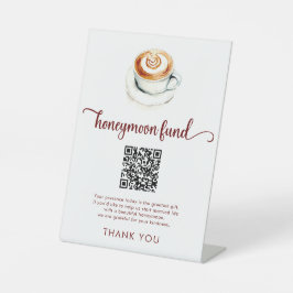 Expositor En L Fondo de luna de miel de café Código QR Despedida 