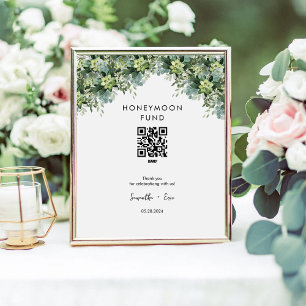 Expositor En L Fondo de luna de miel Efectivo Boda de código QR R