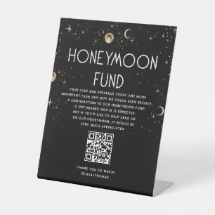 Expositor En L Fondo de luna de miel para Bodas negros celestes