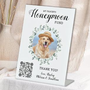 Expositor En L Fondo de luna de miel Venmo QR Código Perro Foto M